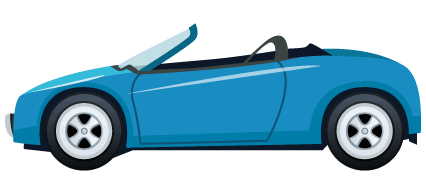 オープンカー(青)